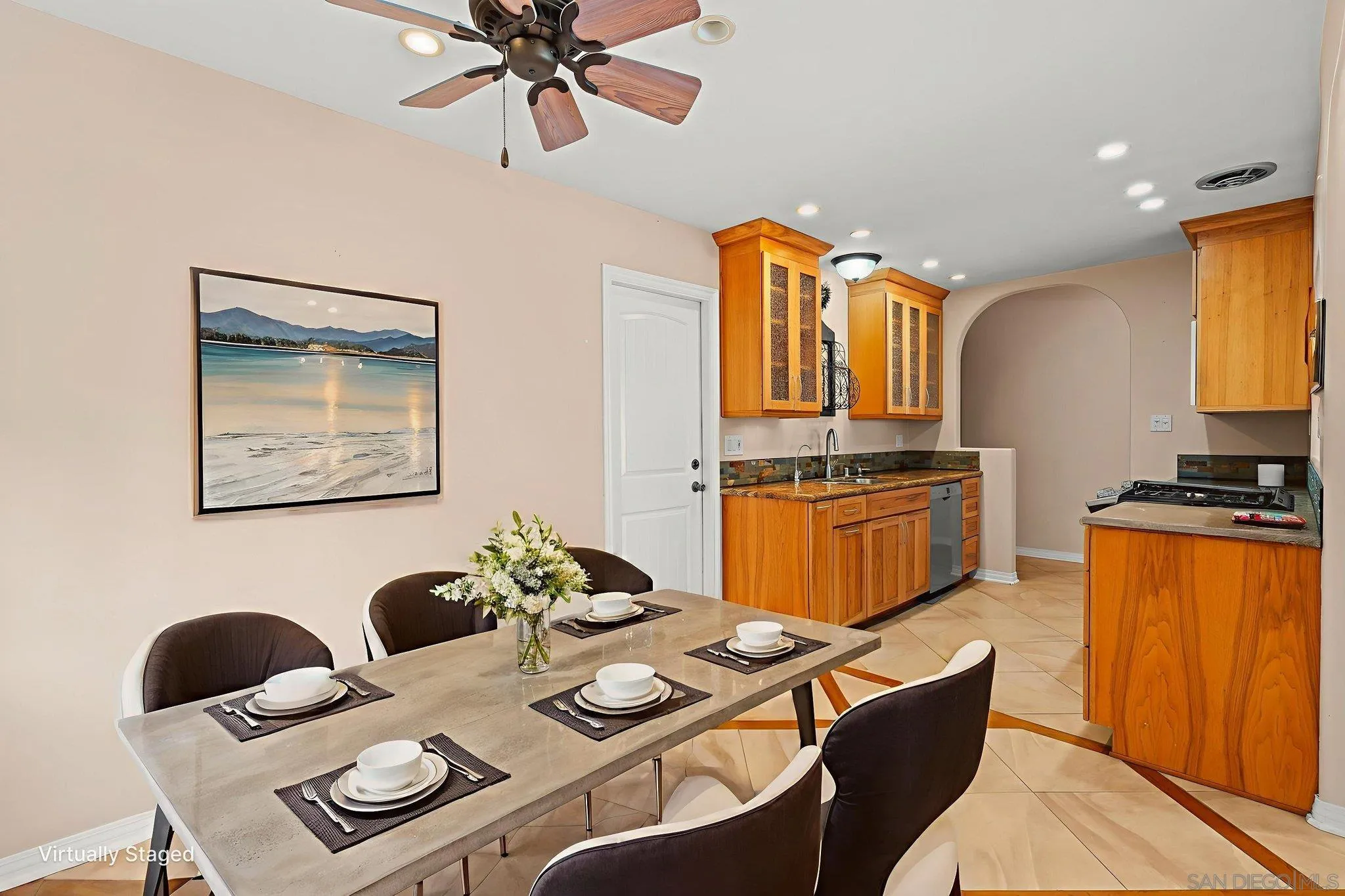 1849 Playa Riviera Drive Cardiff, CA 92007 - Photo 32 of 43 Dining Area Digitally Altered Photo / Virtually Staged Photo.