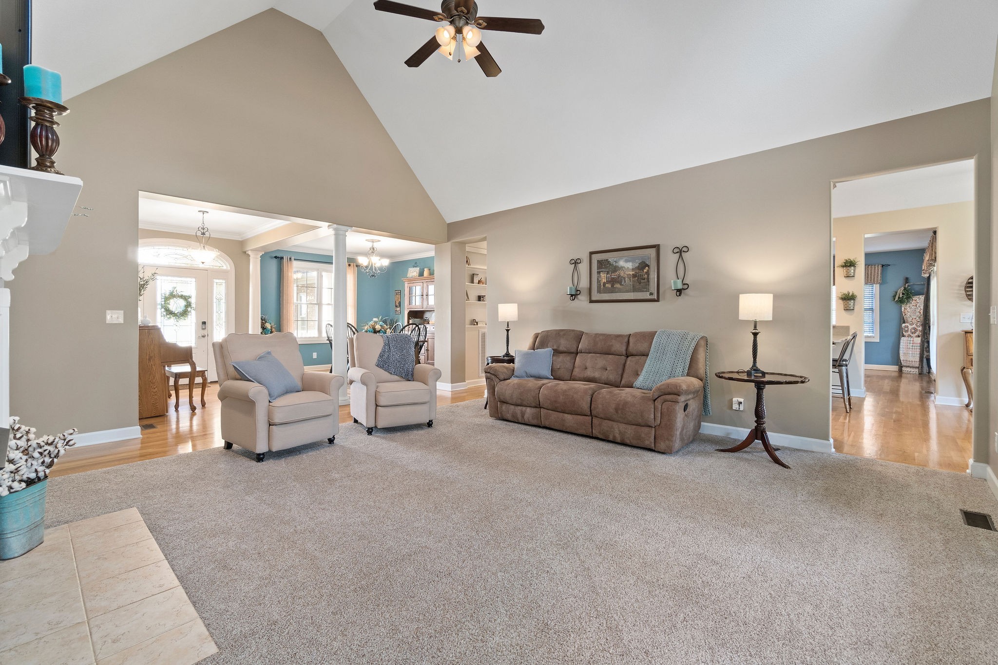 1488 Cooley Ford Road Tennessee Ridge, TN 37178 - Photo 9 of 46 a living room with furniture and a wooden floor