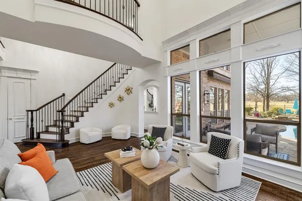 a view of kitchen with dining room and furniture