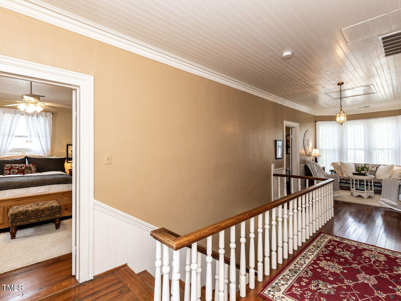 612 College Street Clinton, NC 28328 - Photo 22 of 70 a view of a hallway view with staircase