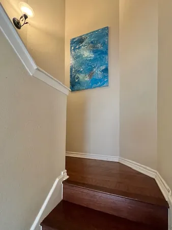 a view of small space with racks on the wall