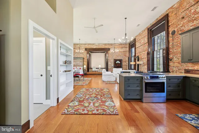 a workspace with furniture and window