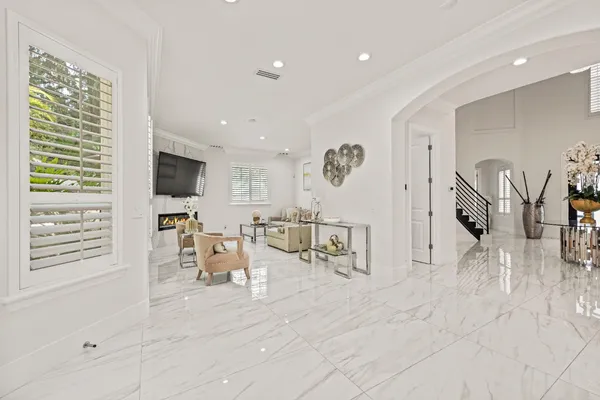 a living room with furniture