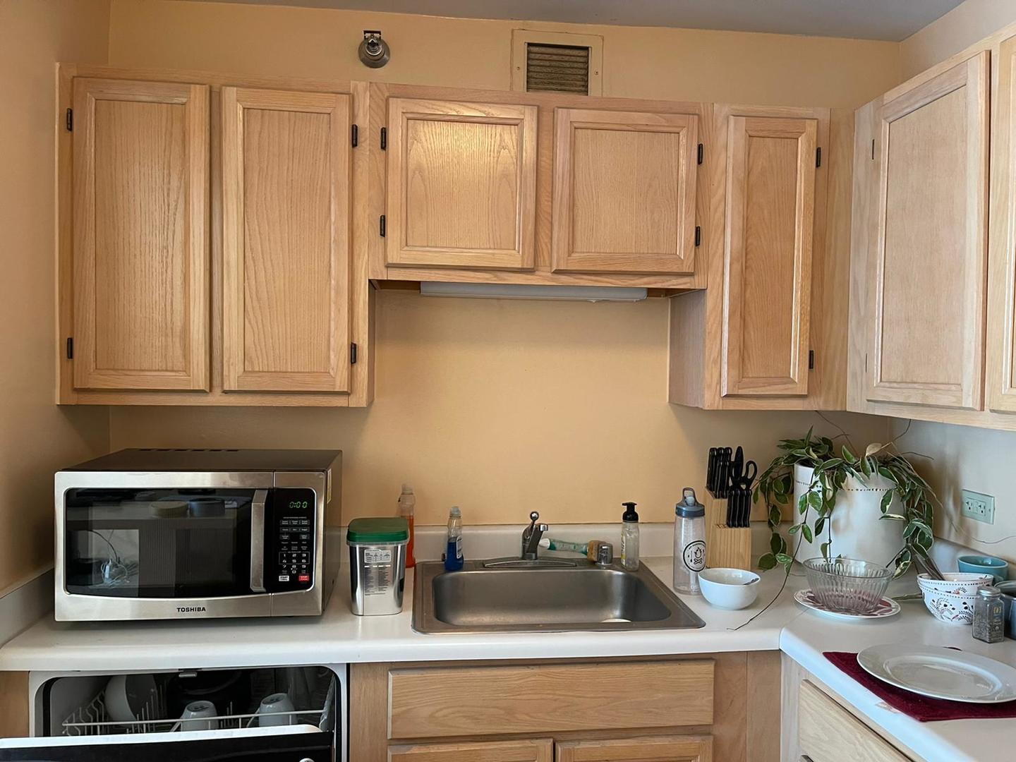 200 North Dearborn Street, Unit 1901 Chicago, IL 60601 - Photo 4 of 24 a kitchen with stainless steel appliances granite countertop white cabinets a microwave oven and a sink