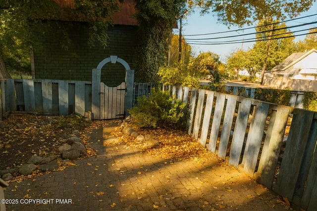 a view of a porch with pathway