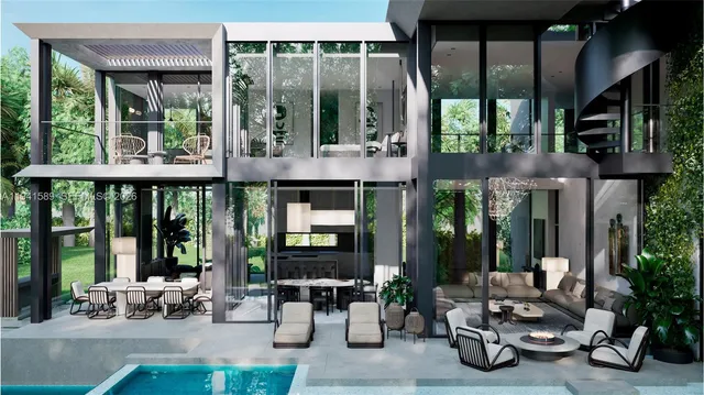 a living room filled with furniture and windows