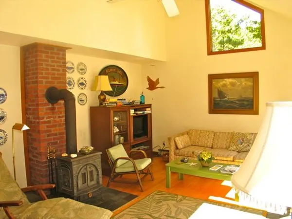 a living room with furniture