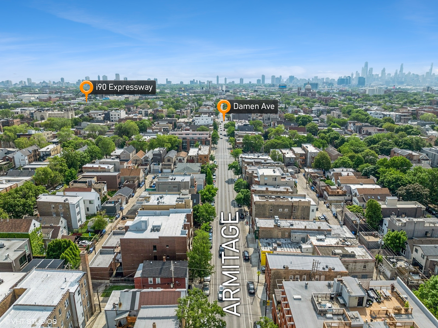 2135 West Armitage Avenue Chicago, IL 60647 - Photo 9 of 9 an aerial view of a city