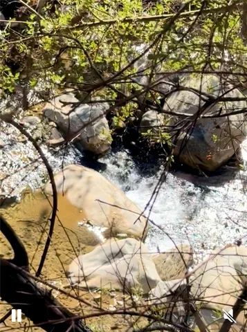 a view of swimming pool from a yard