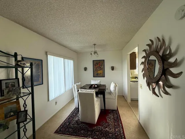 a dining room with furniture