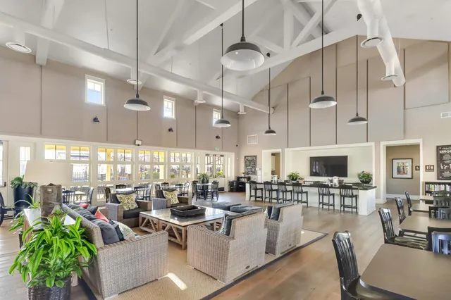 a view of a terrace with a garden