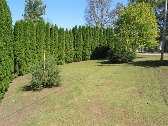 Front yard looking north.  Driveway to rear of home is behind trees