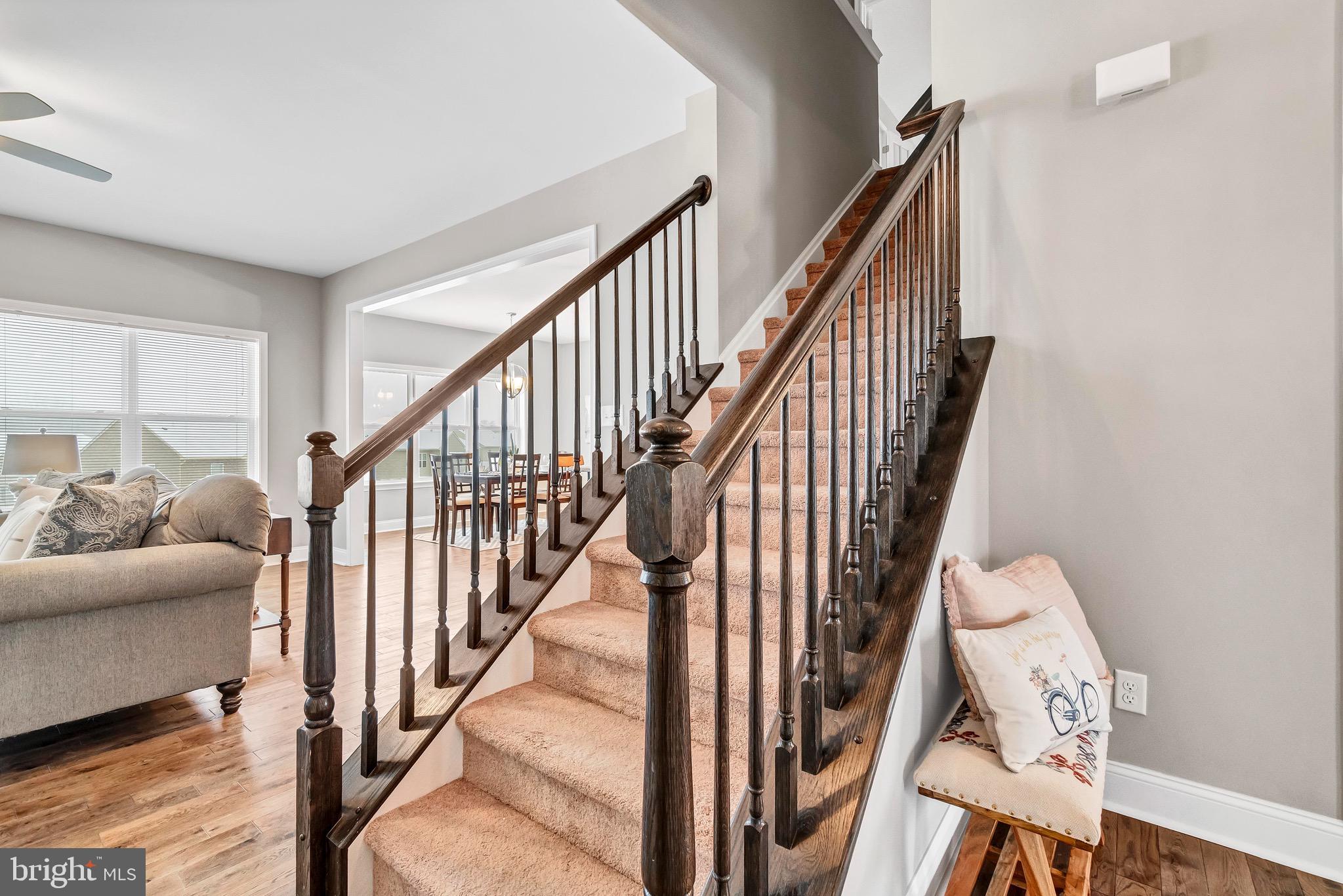 283 Henderson Road Bel Air, MD 21014 - Photo 9 of 47 Beautiful wood banister with new carpet on stairs