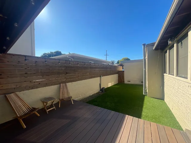 a view of outdoor space deck and kitchen
