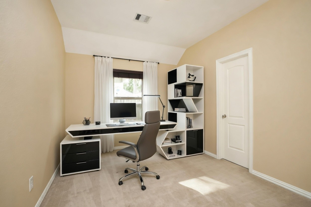 6615 Goldspier Street Houston, TX 77091 - Photo 27 of 37 One of two secondary bedrooms- virtually staged as a home office.