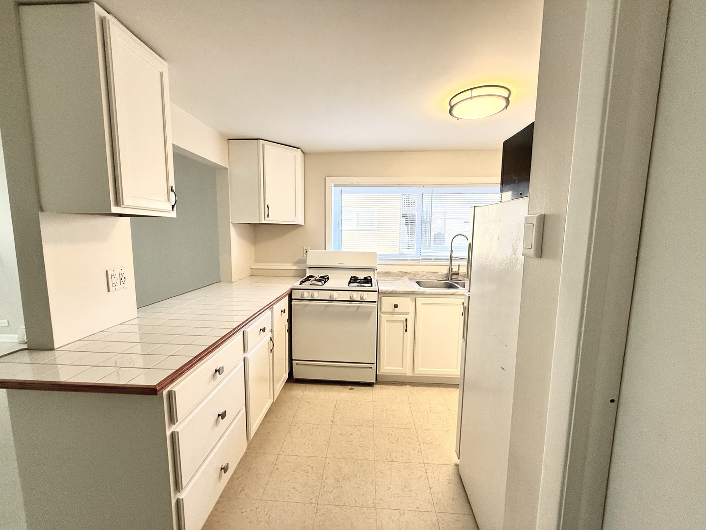 8549 Niles Center Road, Unit GN Skokie, IL 60077 - Photo 5 of 8 a kitchen with cabinets appliances and a window