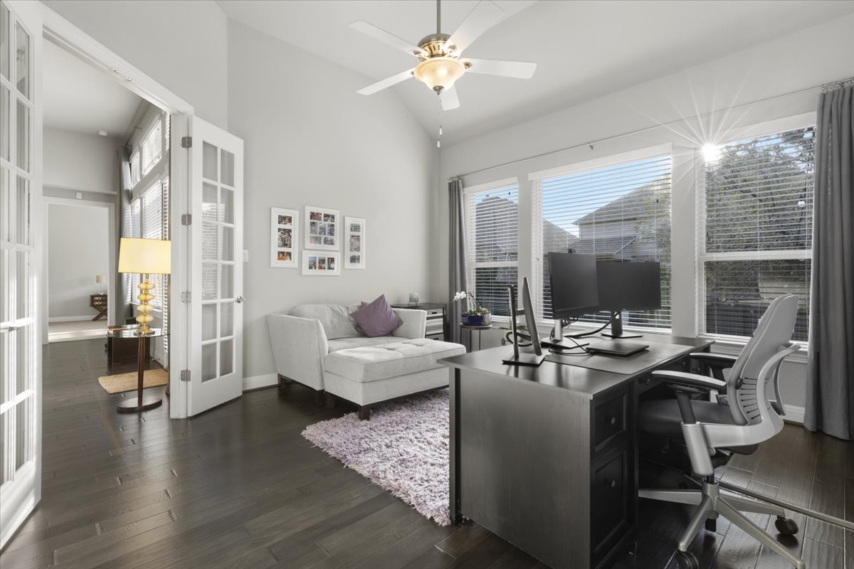 837 Bliss Lane Leander, TX 78641 - Photo 10 of 37 The dedicated home office provides the perfect space for remote work or study.