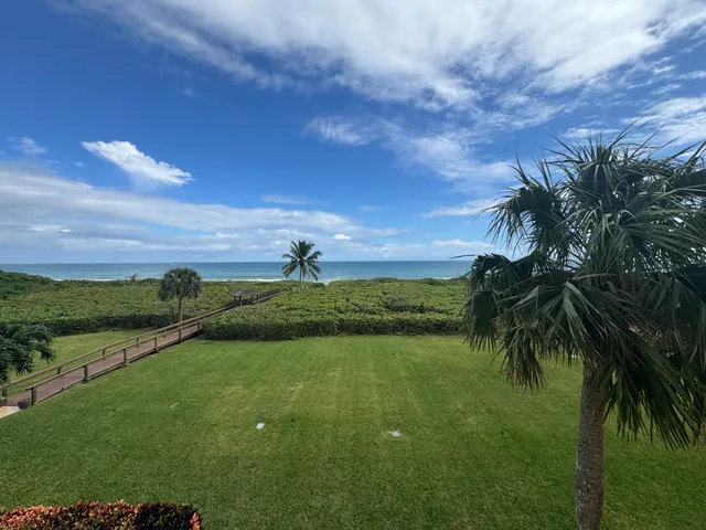 a view of a backyard with couches under an umbrella