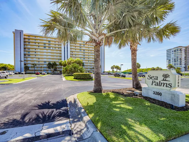 a view of a swimming pool with a garden