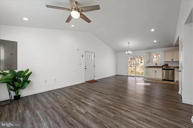 a view of a livingroom with a hardwood floor