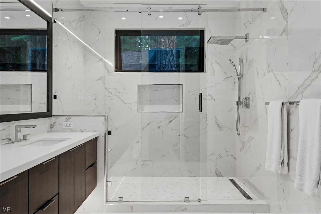 199 Tramway Road Incline Village, NV 89451 - Photo 14 of 49 a bathroom with a shower and a sink