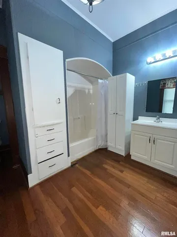 a view of a hallway with closet