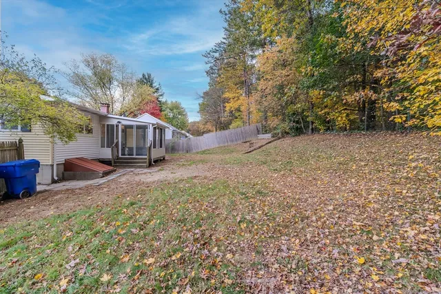 a view of backyard of house