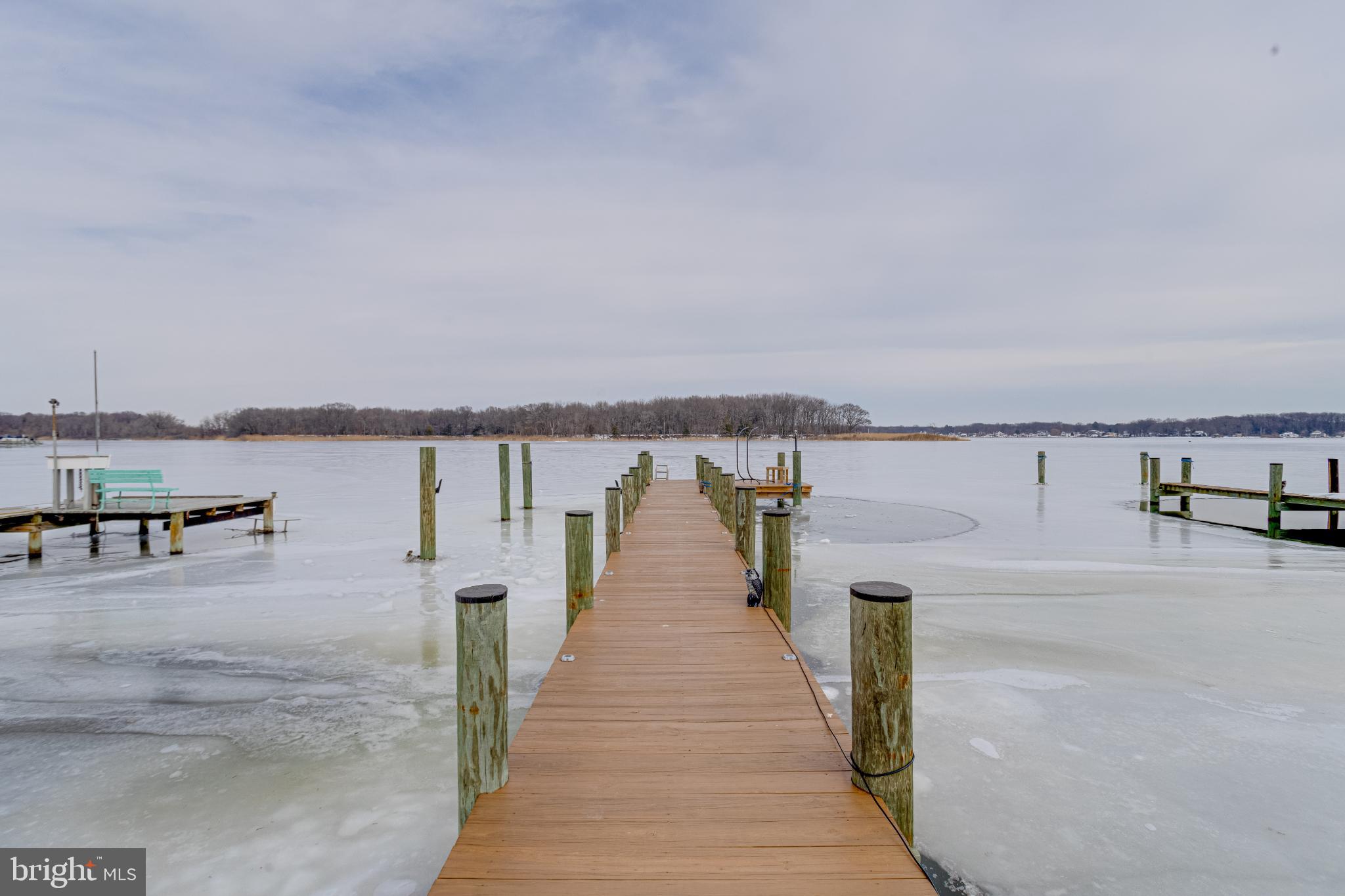 1815 Wilson Point Road Middle River, MD 21220 - Photo 50 of 76 Serene winter dock on a frozen lake.