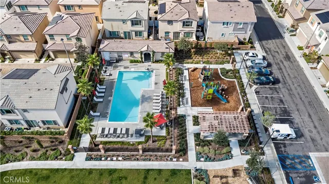 an aerial view of multiple house