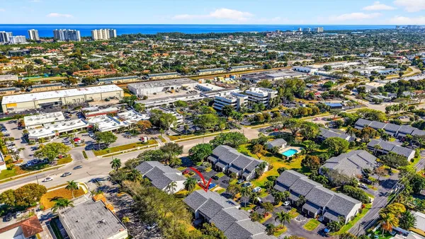 an aerial view of a city with lots of residential buildings