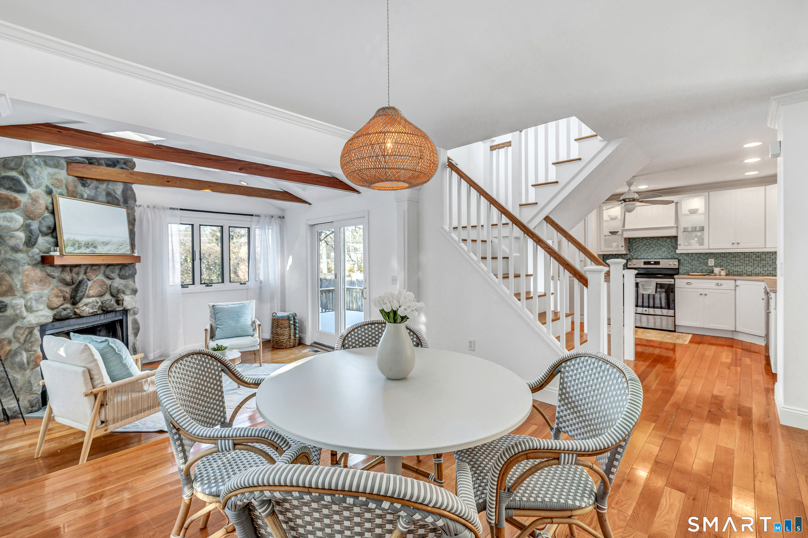 69 Grove Point Westport, CT 06880 - Photo 17 of 40 Dining Room with views to the den and deck.