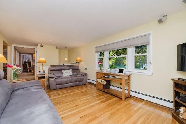 a living room with furniture and a couch
