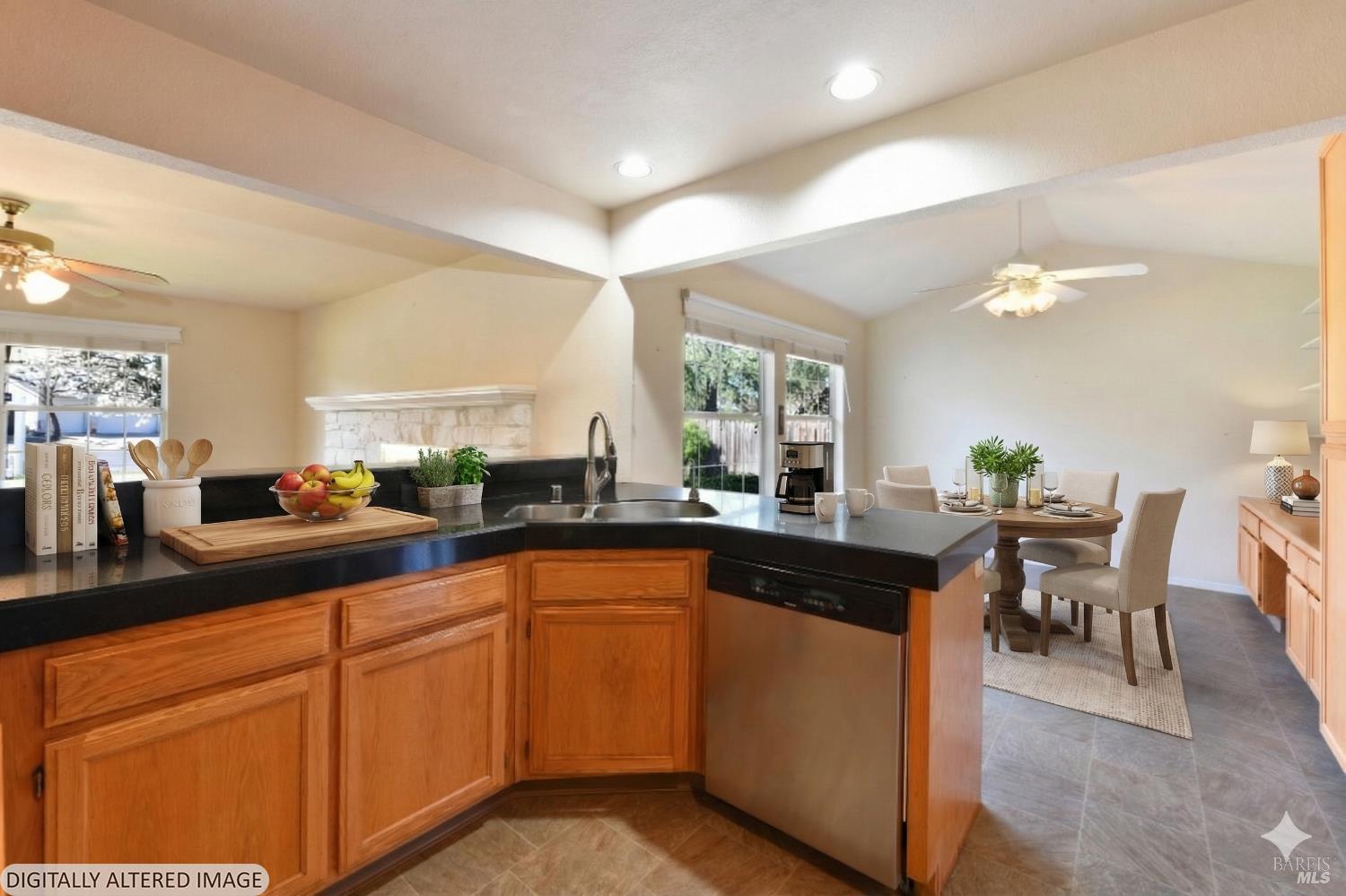 135 Fulton Place Windsor, CA 95492 - Photo 12 of 41 a kitchen with sink and view of living room