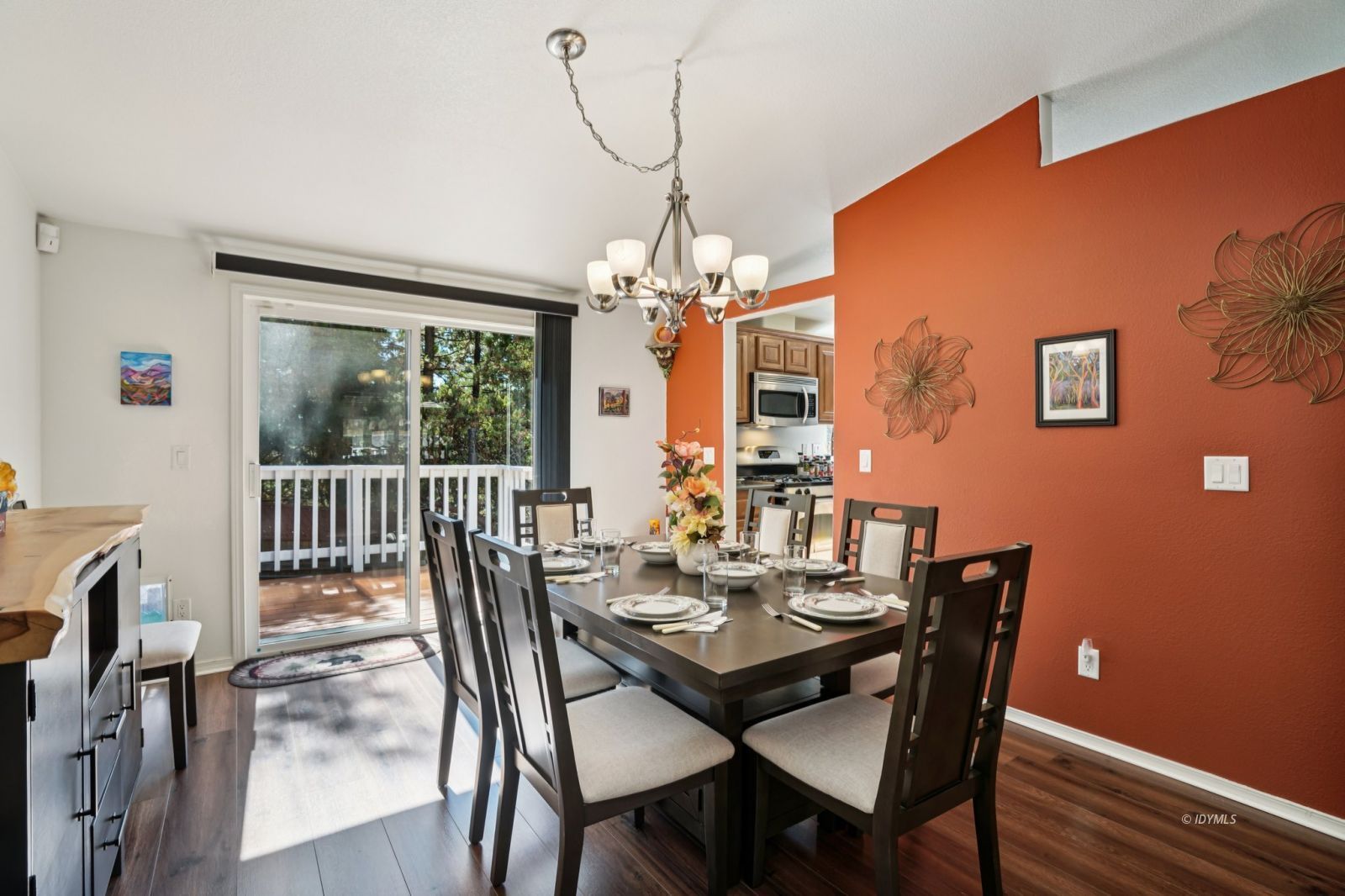 25001 Rim Rock Road Idyllwild, CA 92549 - Photo 22 of 50 a dining room with furniture a chandelier and window
