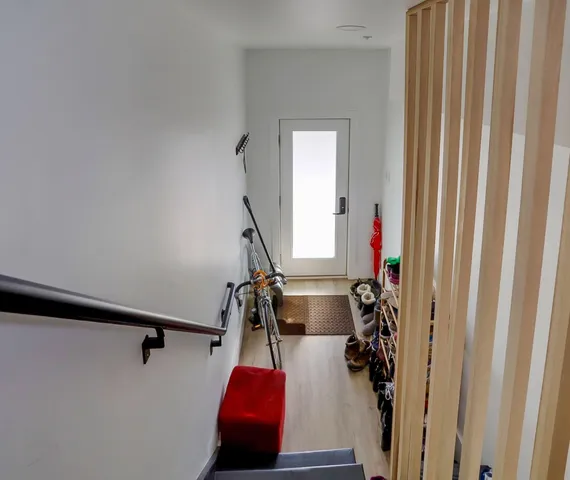 a view of stairs and a patio