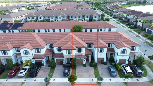 an aerial view of multiple houses