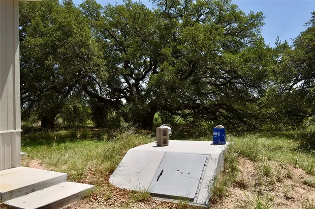 a view of backyard with green space