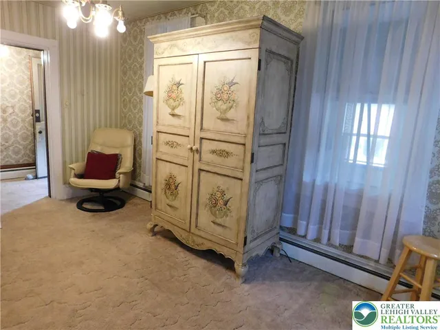 a view of an entryway with a door