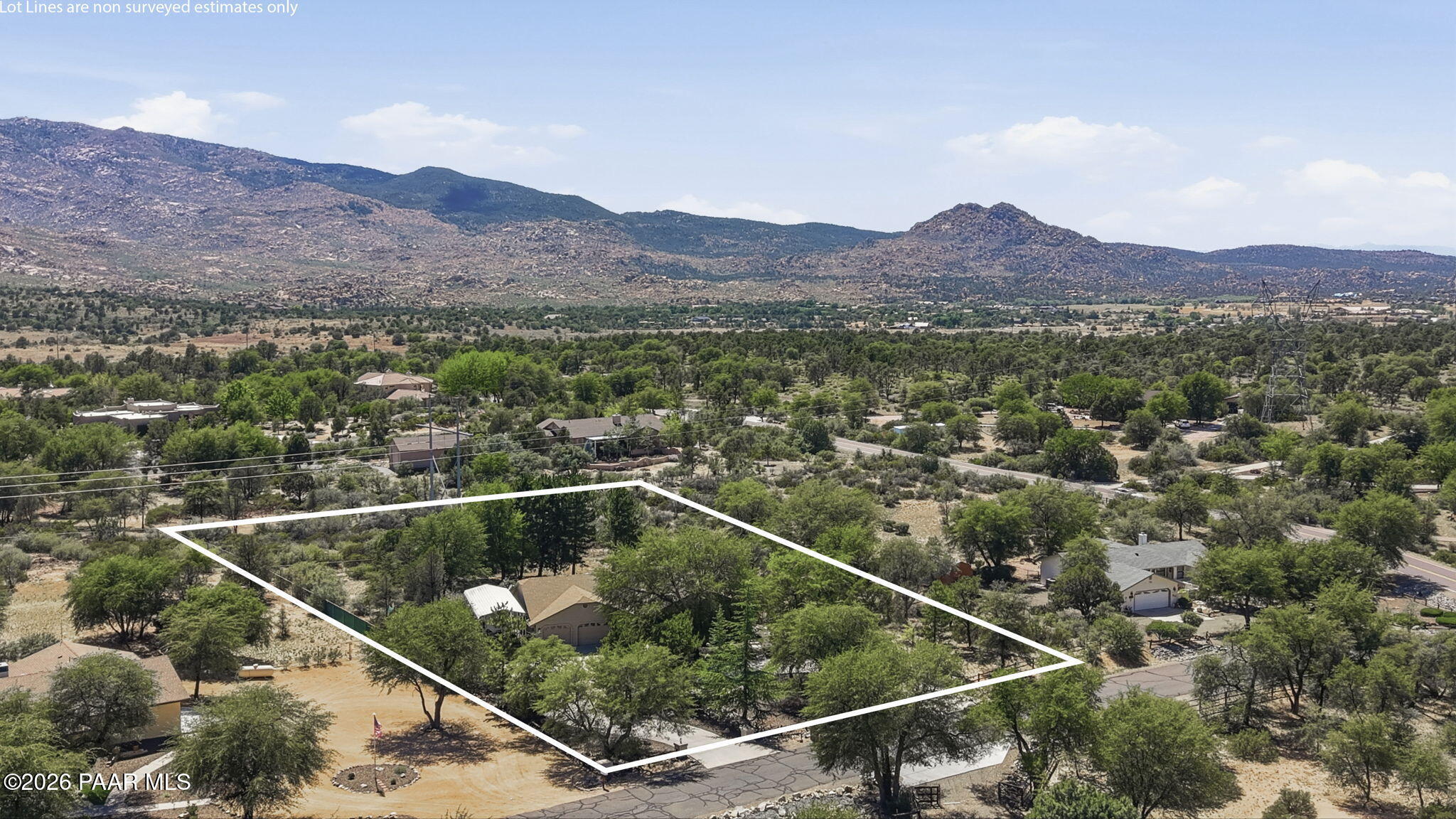 2855 West Willow Oak Road Prescott, AZ 86305 - Photo 42 of 43 Aerial Front Lot Line