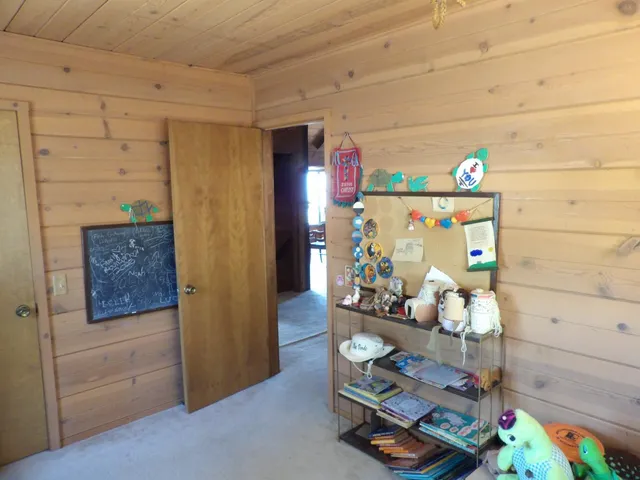 a view of a lake with houses