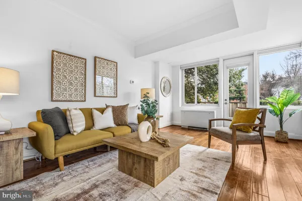 a living room with furniture rug and window