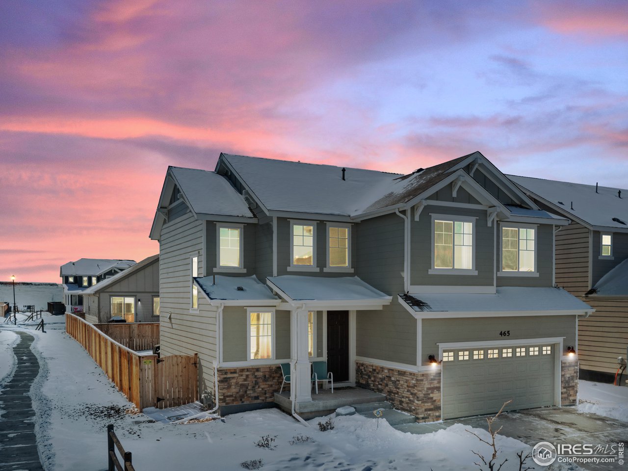 465 Country Road Berthoud, CO 80513 - Photo 1 of 34 Twilight at 465 Country Road, in Berthoud!