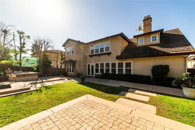a view of swimming pool with a yard