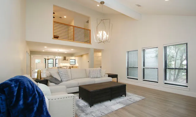 a living room with furniture