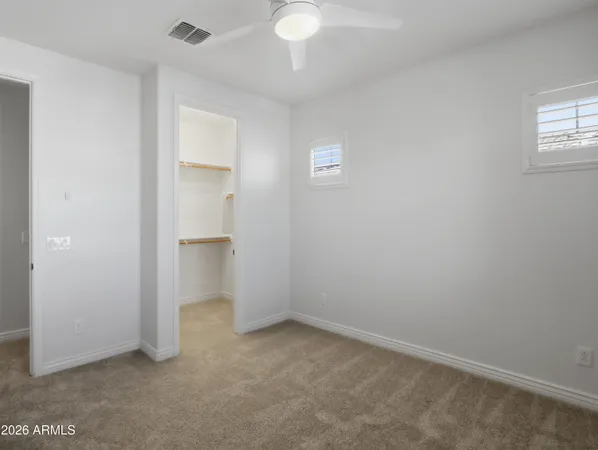 a view of small space with racks on the wall