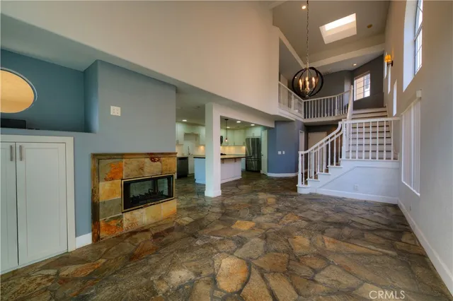 a view of livingroom with furniture and fireplace