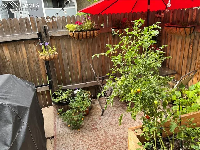 a view of balcony with outdoor seating