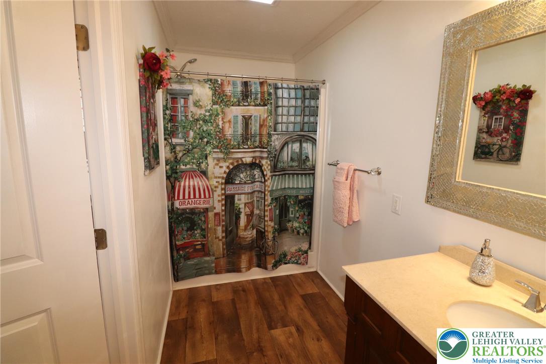 5005 Old Timber Road Stroudsburg, PA 18360 - Photo 23 of 44 a bathroom with a sink vanity and a mirror