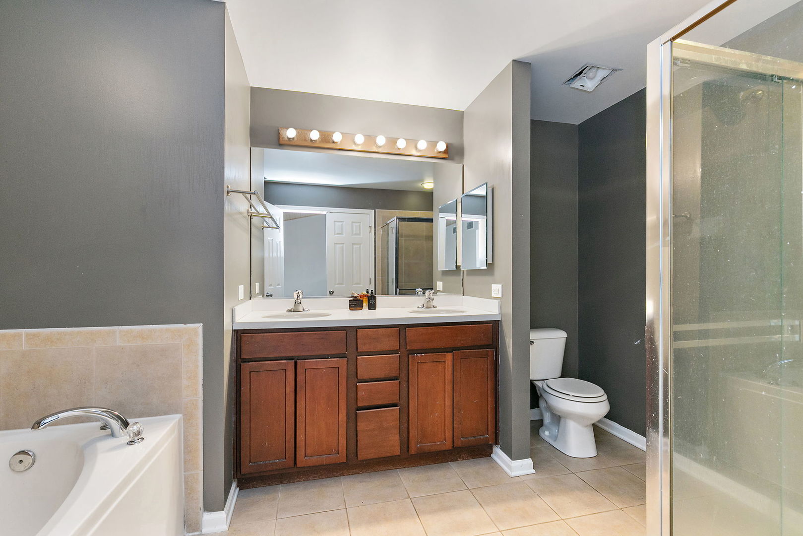 259 Comstock Drive Elgin, IL 60124 - Photo 11 of 15 a bathroom with a double vanity sink mirror and toilet