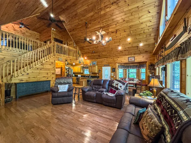 a living room with furniture and a couch